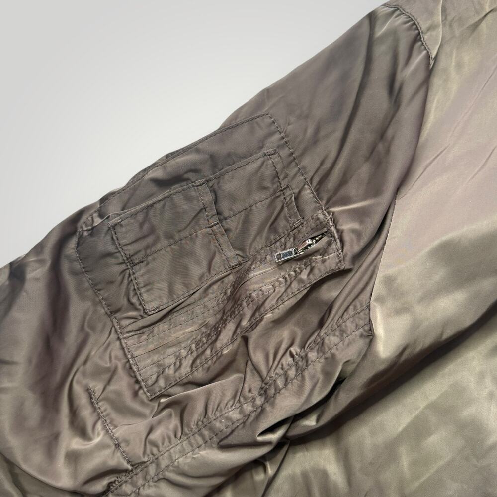 Zara Woman MA-1 Bomber Jacket Olive Green Orange Lining Size M - Picture 6 of 8